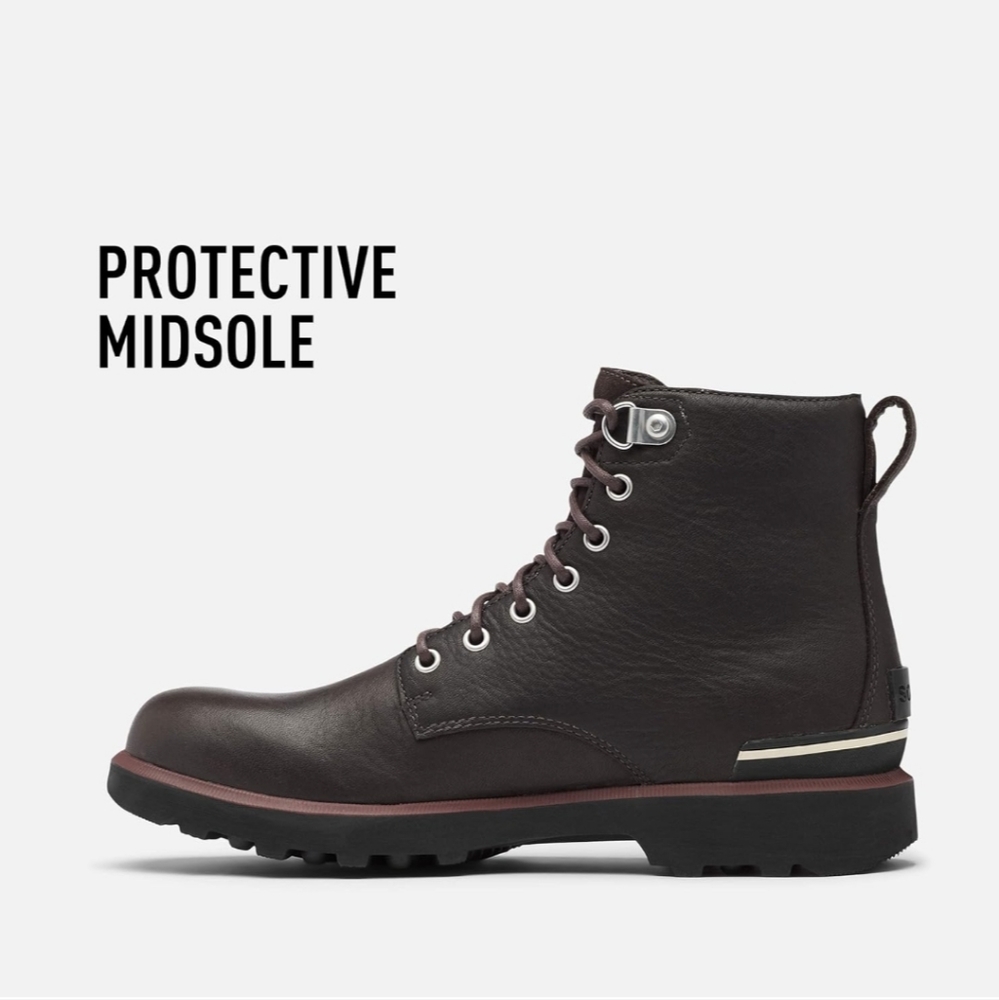 NIB - Sorel Men's Caribou Six Waterproof Boot - Size 12 (Blackened Brown) - Picture 4 of 6